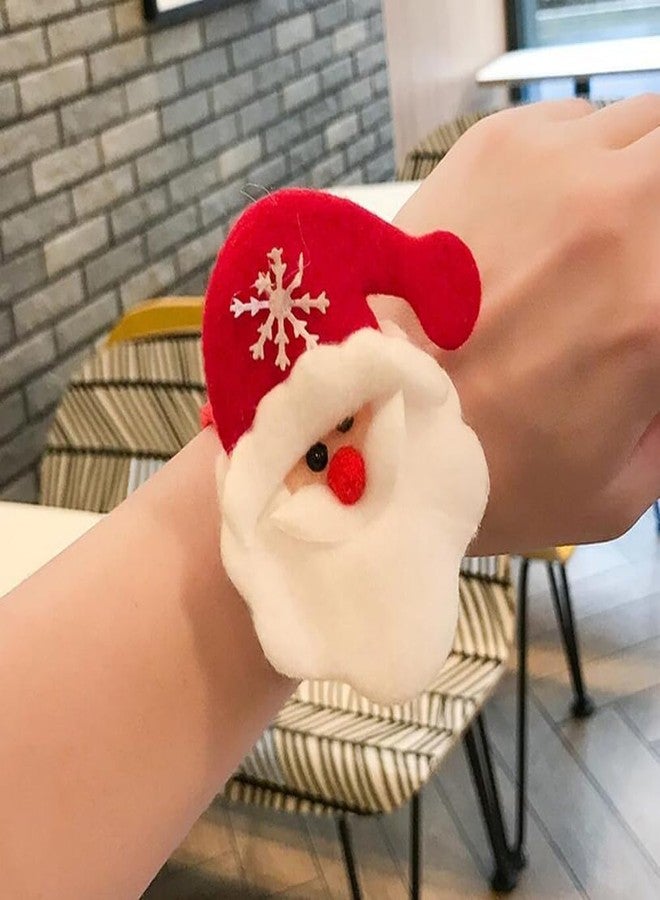 Sesonby 12 Pcs Christmas Slap Bracelets Christmas Wristband Santa Claus Christmas Santa Bracelet Wrist Band for Christmas Theme Party Decoration Christmas Bracelet Gift - Image 4